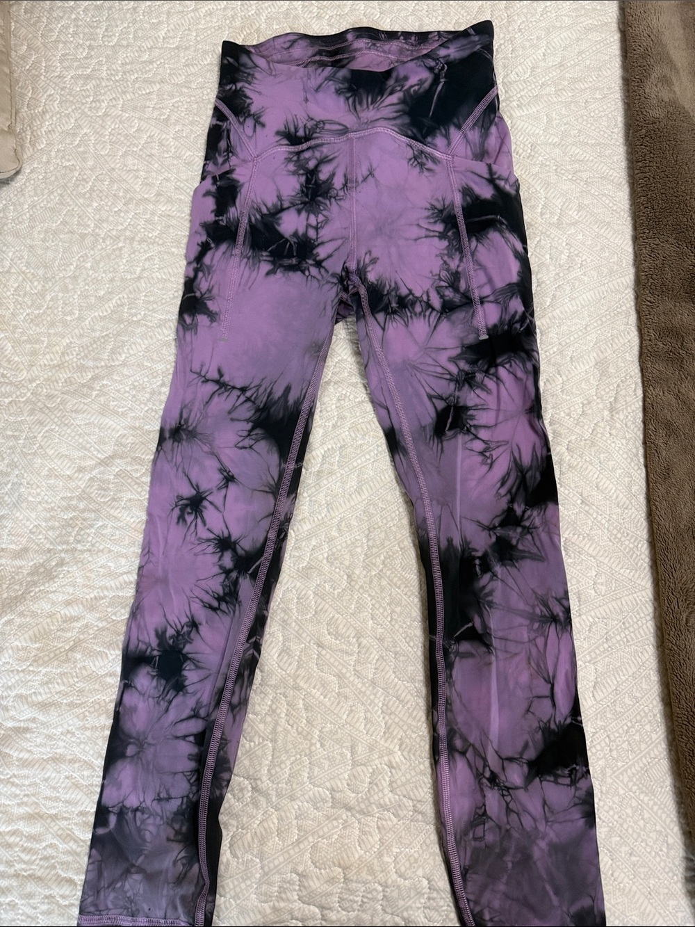 lululemon athletica Purple and Black Tie-Dye Leggings